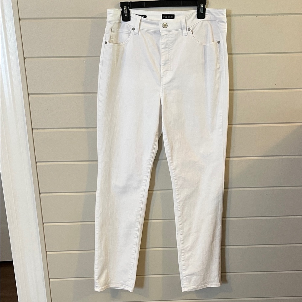 Talbots Women's Straight Leg White Jeans Size 12
